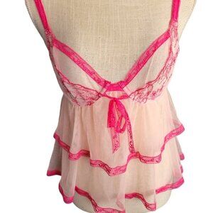 Victoria's Secret Pink Sheer Babydoll Lingerie, 34C